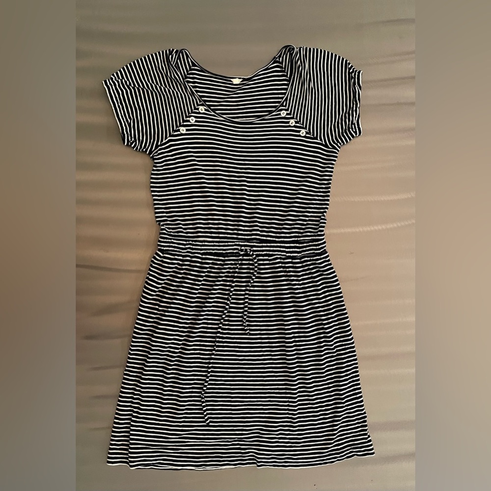 J. Crew Black and White Striped Dress (Women’s XS)